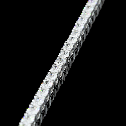 4.41 CTTW Oval Lab Diamond Tennis Bracelet 7" 14k White Gold (F Color and VS2 Clarity)
