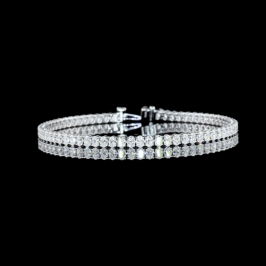4.95 CTTW Oval Lab Diamond Tennis Bracelet 7" 14k White Gold F/E Color and VS1/VS Clarity jewelry-spot-usa