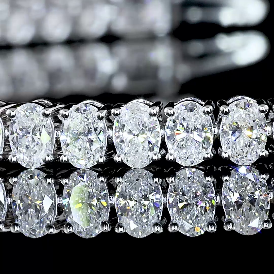 4.95 CTTW Oval Lab Diamond Tennis Bracelet 7" 14k White Gold F/E Color and VS1/VS Clarity jewelry-spot-usa