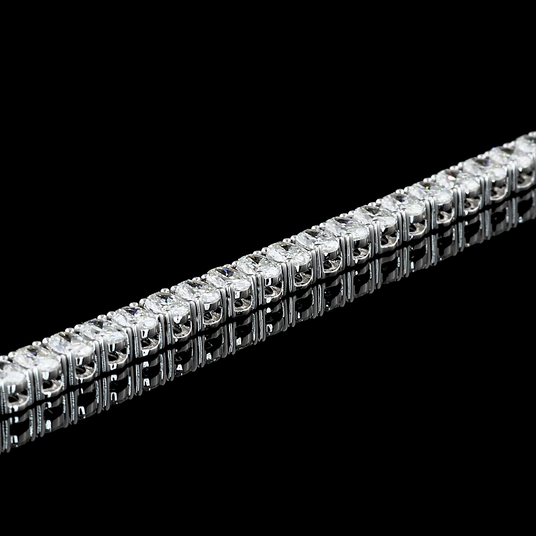 4.95 CTTW Oval Lab Diamond Tennis Bracelet 7" 14k White Gold F/E Color and VS1/VS Clarity jewelry-spot-usa