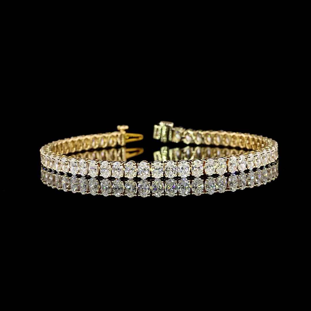 8.12 CTTW Oval Lab Diamond Tennis Bracelet (F Color and VS1 Clarity)