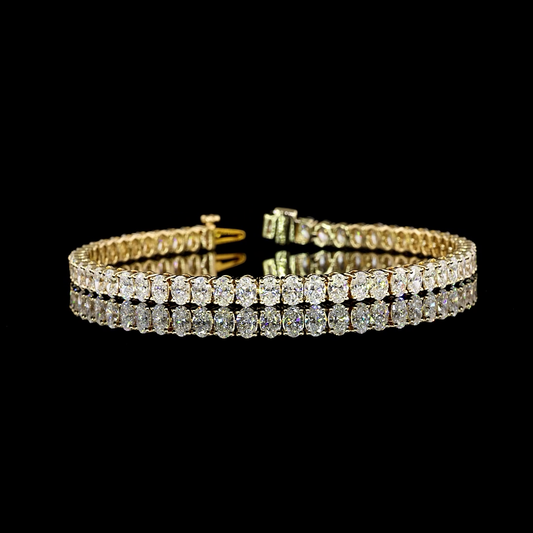 8.12 CTTW Oval Lab Diamond Tennis Bracelet (F Color and VS1 Clarity)