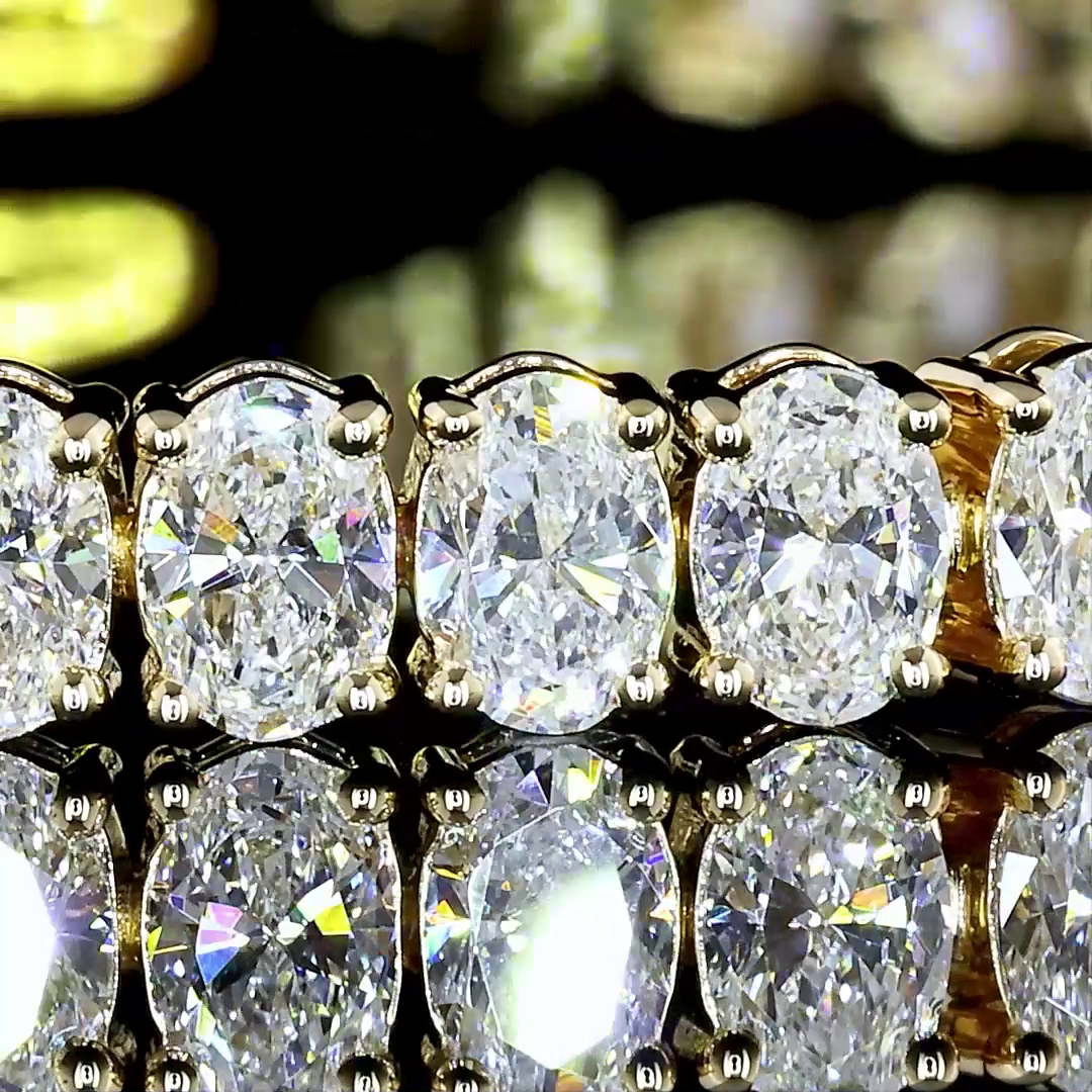 8.12 CTTW Oval Lab Diamond Tennis Bracelet (F Color and VS1 Clarity)