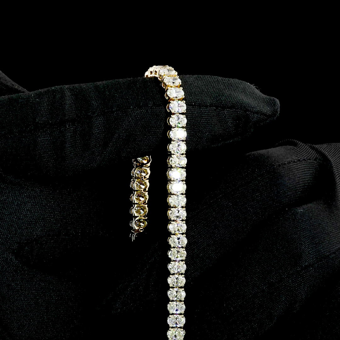 8.12 CTTW Oval Lab Diamond Tennis Bracelet (F Color and VS1 Clarity)