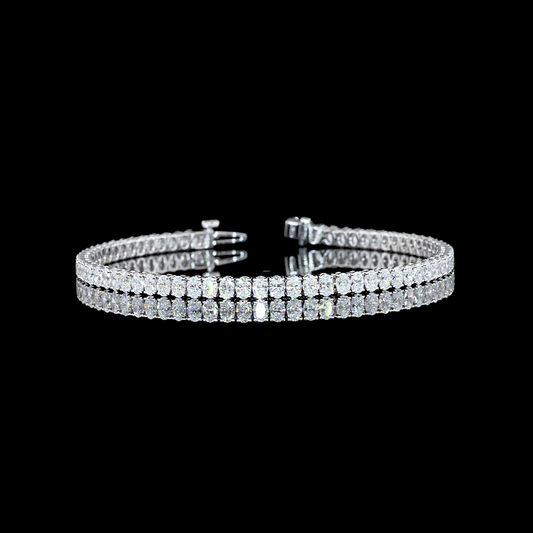 5.20 CTTW Oval Lab Diamond Tennis Bracelet 6.75" 14k White Gold F Color and VS1 Clarity jewelry-spot-usa