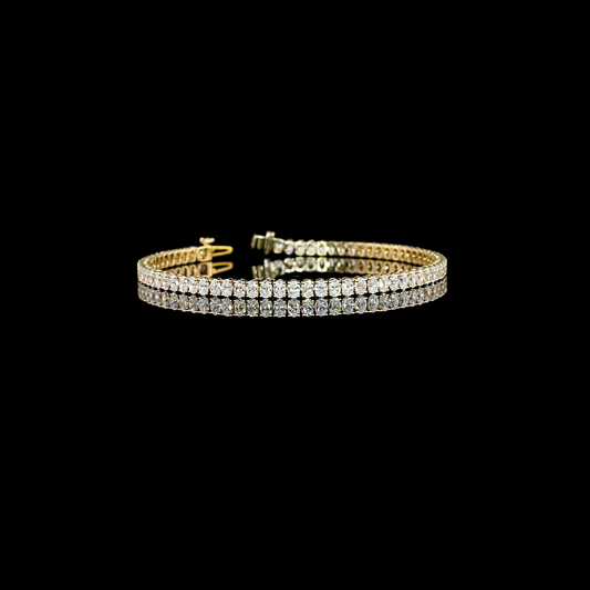 14k Yellow Gold Lab Diamond Oval 4.96 CTTW Tennis Bracelet 7" F VS1 jewelry-spot-usa