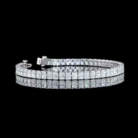 10.21 CTTW Radiant Lab Grown Diamond Tennis Bracelet 6.75" (F Color and VS1 Clarity)