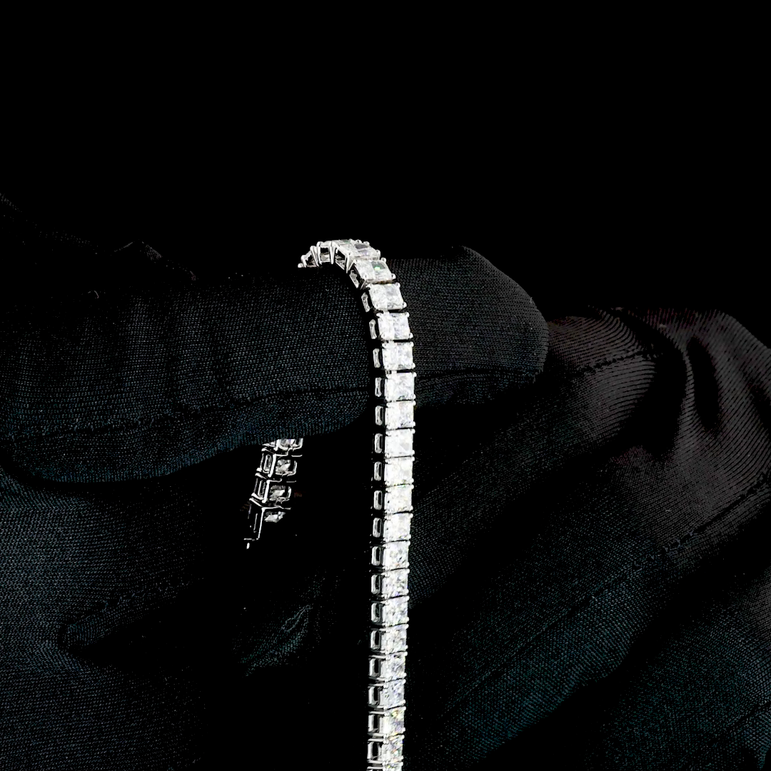 10.21 CTTW Radiant Lab Grown Diamond Tennis Bracelet 6.75" (F Color and VS1 Clarity)