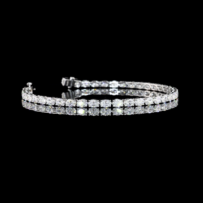 5.10 CTTW Oval Lab Diamond Tennis Bracelet 6.5" 14k White Gold (D/F/E Color and VVS2/VS2/VS Clarity)