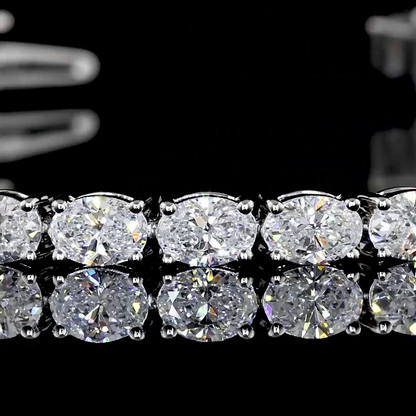 5.10 CTTW Oval Lab Diamond Tennis Bracelet 6.5" 14k White Gold (D/F/E Color and VVS2/VS2/VS Clarity)