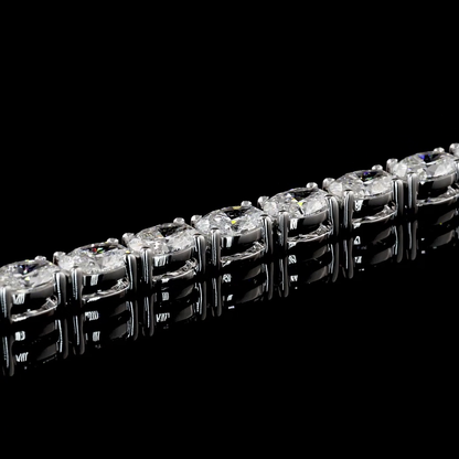 5.10 CTTW Oval Lab Diamond Tennis Bracelet 6.5" 14k White Gold (D/F/E Color and VVS2/VS2/VS Clarity)