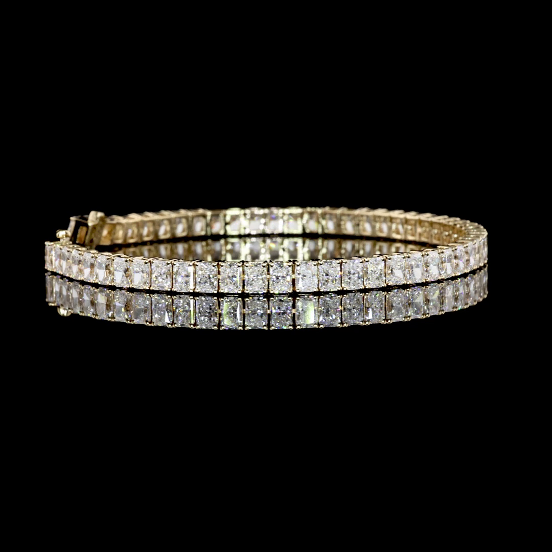 10.26 CTTW Radiant Lab Diamond Tennis Bracelet 6.75" 14k Yellow Gold (E Color and VVS2 Clarity)