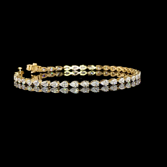 3.85 CTTW Pear Lab Diamond Tennis Bracelet (E Color and VS Clarity)