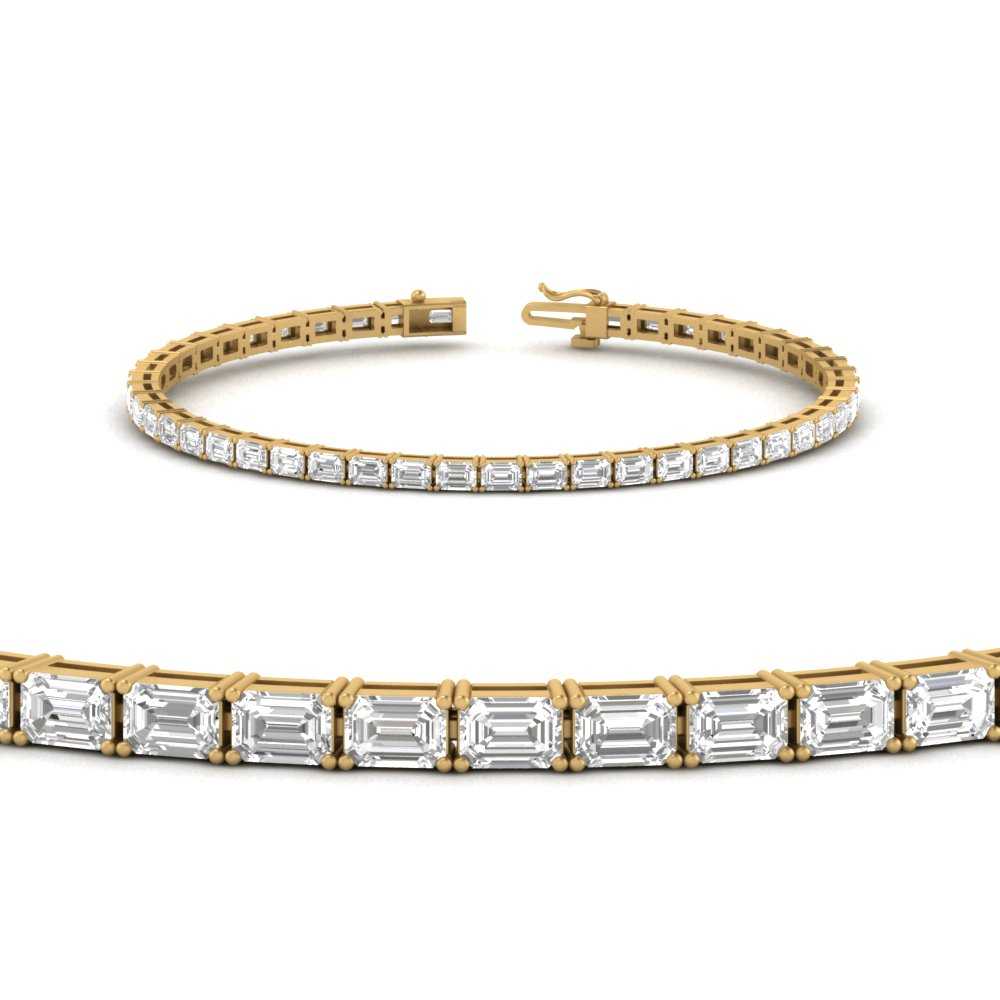 4.93 CTTW Emerald Lab Diamond Tennis Bracelet 7" 14k Yellow Gold (F Color and VS2 Clarity)