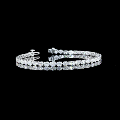 5.14 CTTW Oval Lab Diamond Tennis Bracelet 6.75" 14k White Gold E Color and VS Clarity jewelry-spot-usa