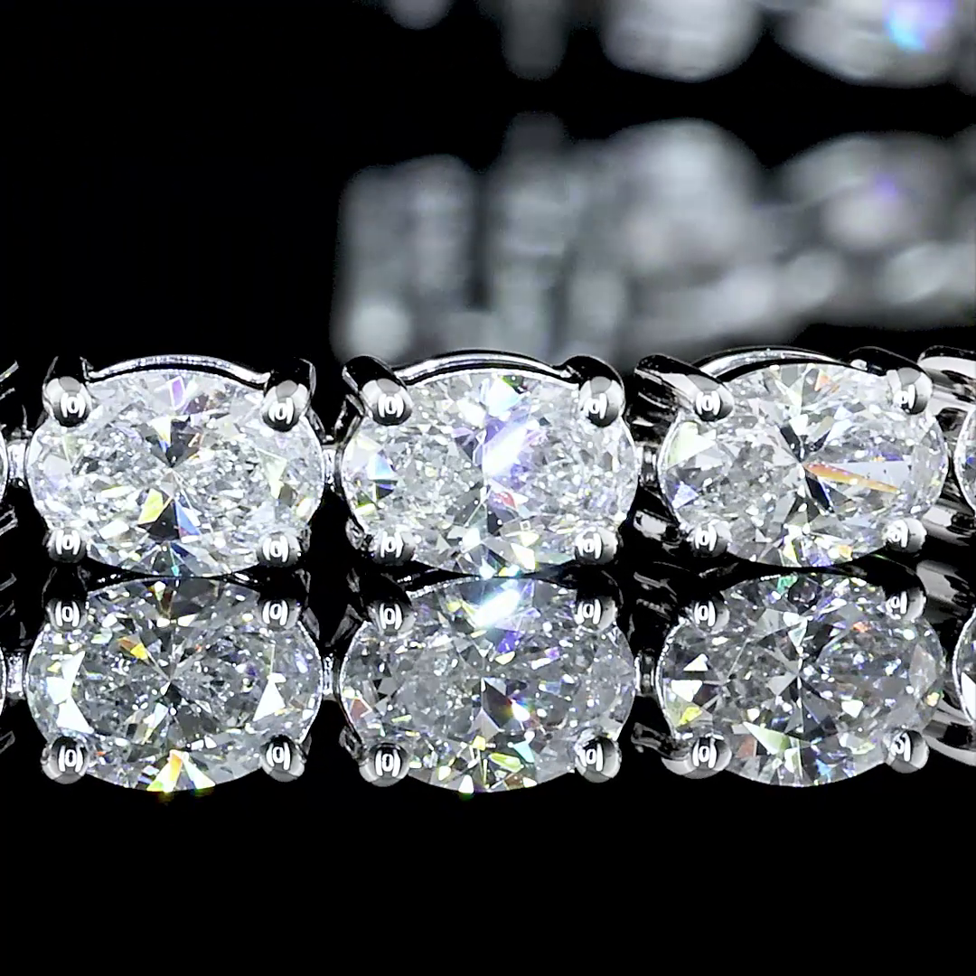 5.14 CTTW Oval Lab Diamond Tennis Bracelet 6.75" 14k White Gold E Color and VS Clarity jewelry-spot-usa