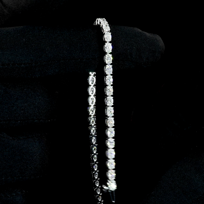 5.14 CTTW Oval Lab Diamond Tennis Bracelet 6.75" 14k White Gold E Color and VS Clarity jewelry-spot-usa