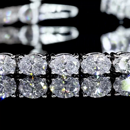 4.91 CTTW Oval Lab Diamond Tennis Bracelet 7" 14k White Gold (E/F Color and VS/VS2 Clarity)