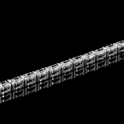 4.91 CTTW Oval Lab Diamond Tennis Bracelet 7" 14k White Gold (E/F Color and VS/VS2 Clarity)
