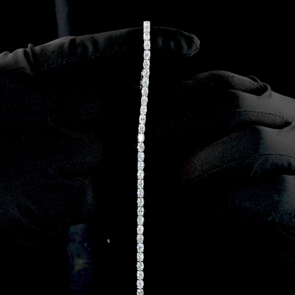 4.91 CTTW Oval Lab Diamond Tennis Bracelet 7" 14k White Gold (E/F Color and VS/VS2 Clarity)