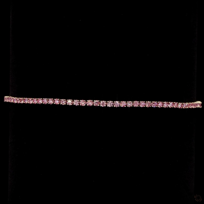 1.57 CTTW Round Lab Diamond Tennis Bracelet 6.5" 14k White Gold Fancy Vivid Pink Color and VS2 Clarity jewelry-spot-usa