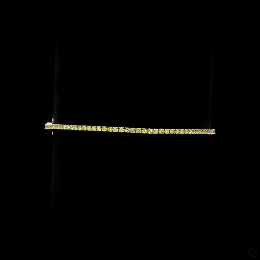 1.57 CTTW Round Lab Diamond Tennis Bracelet 6.5" 14k Yellow Gold (Fancy Yellow Color and VS2 Clarity)
