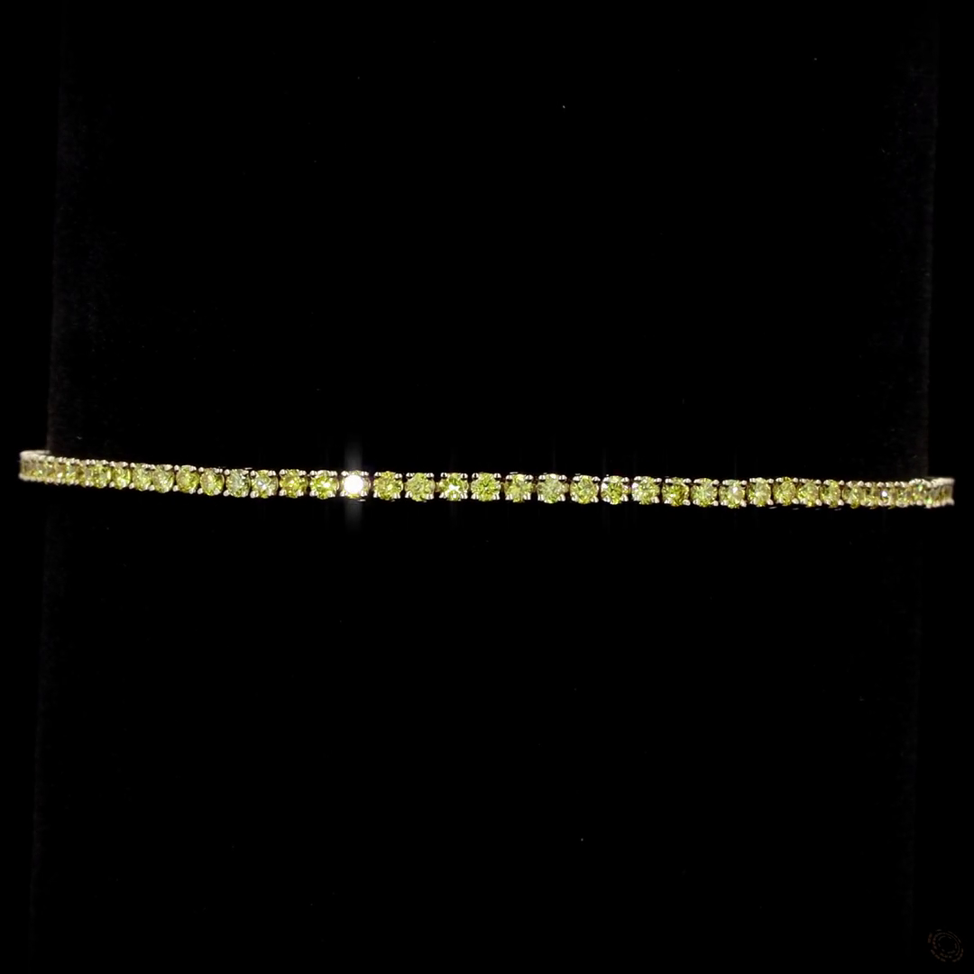 1.57 CTTW Round Lab Diamond Tennis Bracelet 6.5" 14k Yellow Gold Fancy Yellow Color and VS2 Clarity jewelry-spot-usa
