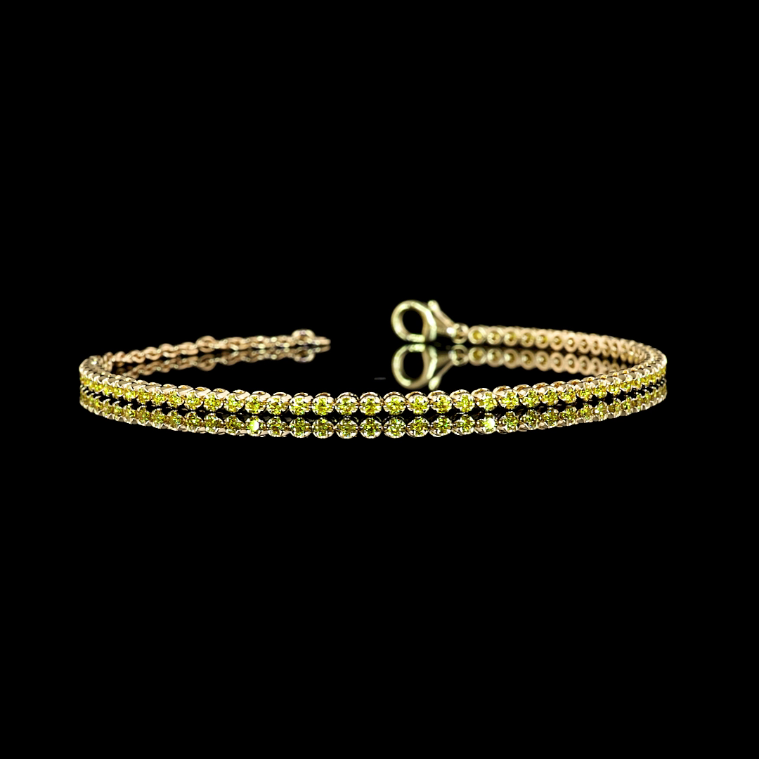 1.00 CTTW Round Lab Grown Diamond Tennis Bracelet 7" (F.YL Color and VS2 Clarity)
