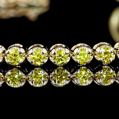 1.00 CTTW Round Lab Grown Diamond Tennis Bracelet 7" (F.YL Color and VS2 Clarity)