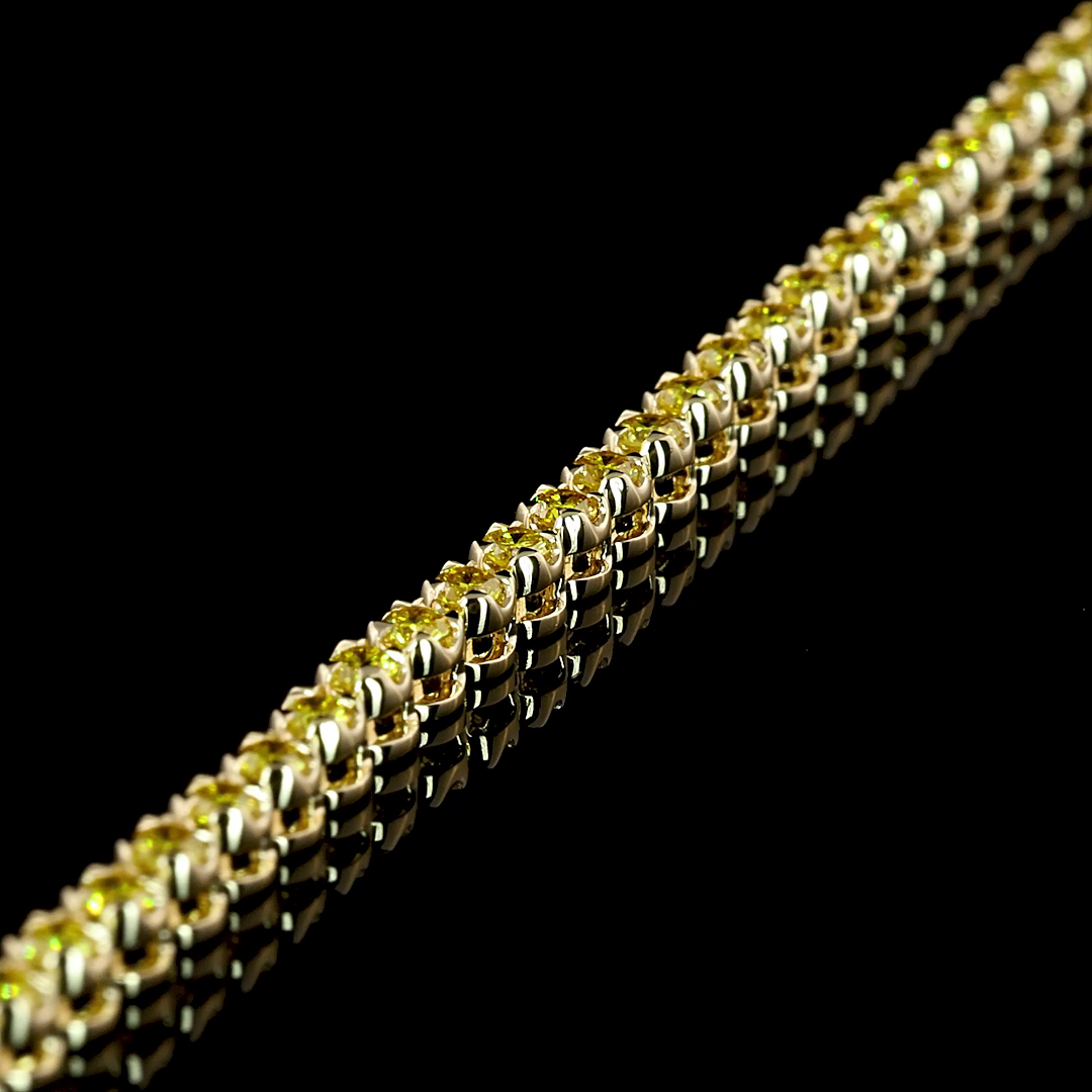1.00 CTTW Round Lab Grown Diamond Tennis Bracelet 7" (F.YL Color and VS2 Clarity)