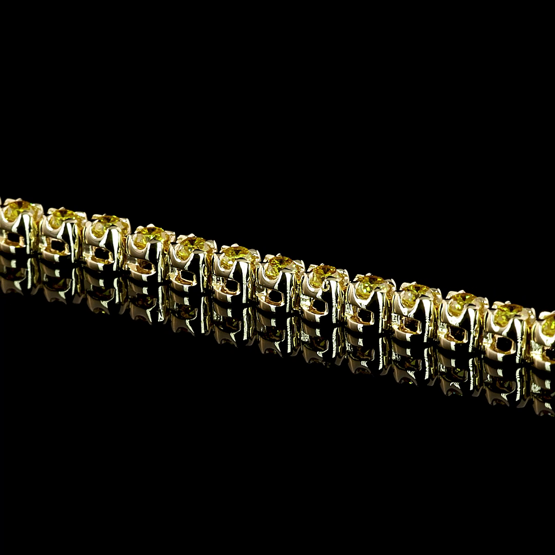 1.00 CTTW Round Lab Grown Diamond Tennis Bracelet 7" (F.YL Color and VS2 Clarity)