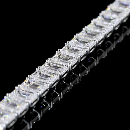 16.11 CTTW Emerald Lab Diamond Tennis Bracelet 7" 14k White Gold F/D/E Color and VS2/VS1/VVS1/VS Clarity jewelry-spot-usa