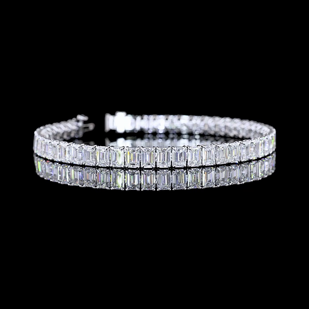 16.14 CTTW Emerald Lab Diamond Tennis Bracelet (E Color and VS Clarity)