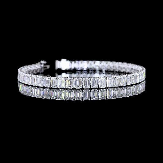 16.14 CTTW Emerald Lab Diamond Tennis Bracelet (E Color and VS Clarity)