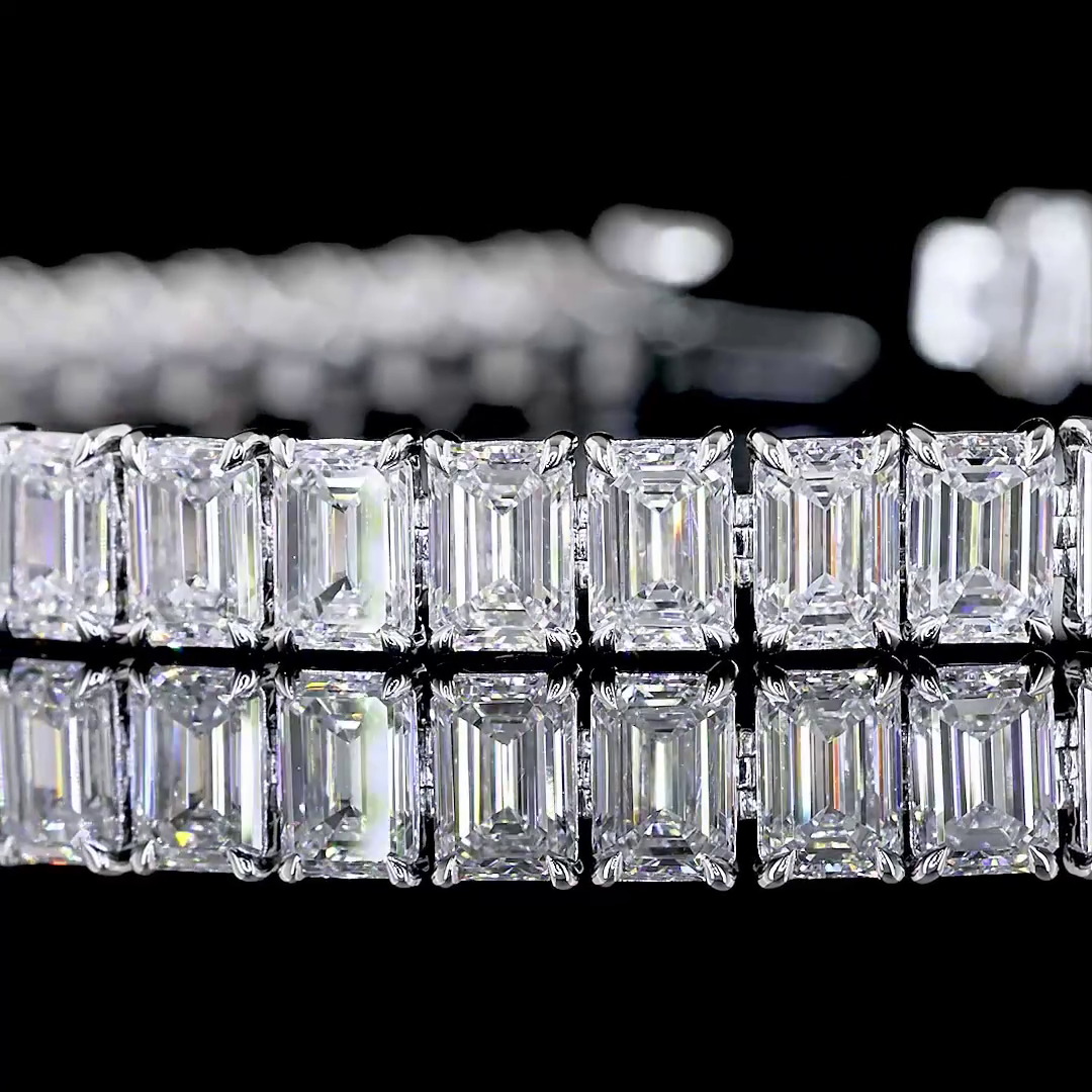 16.14 CTTW Emerald Lab Diamond Tennis Bracelet (E Color and VS Clarity)