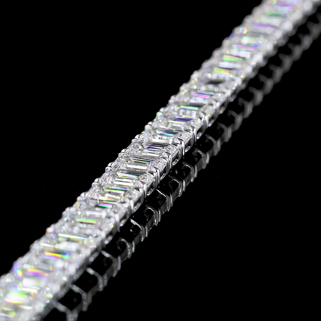 16.14 CTTW Emerald Lab Diamond Tennis Bracelet (E Color and VS Clarity)