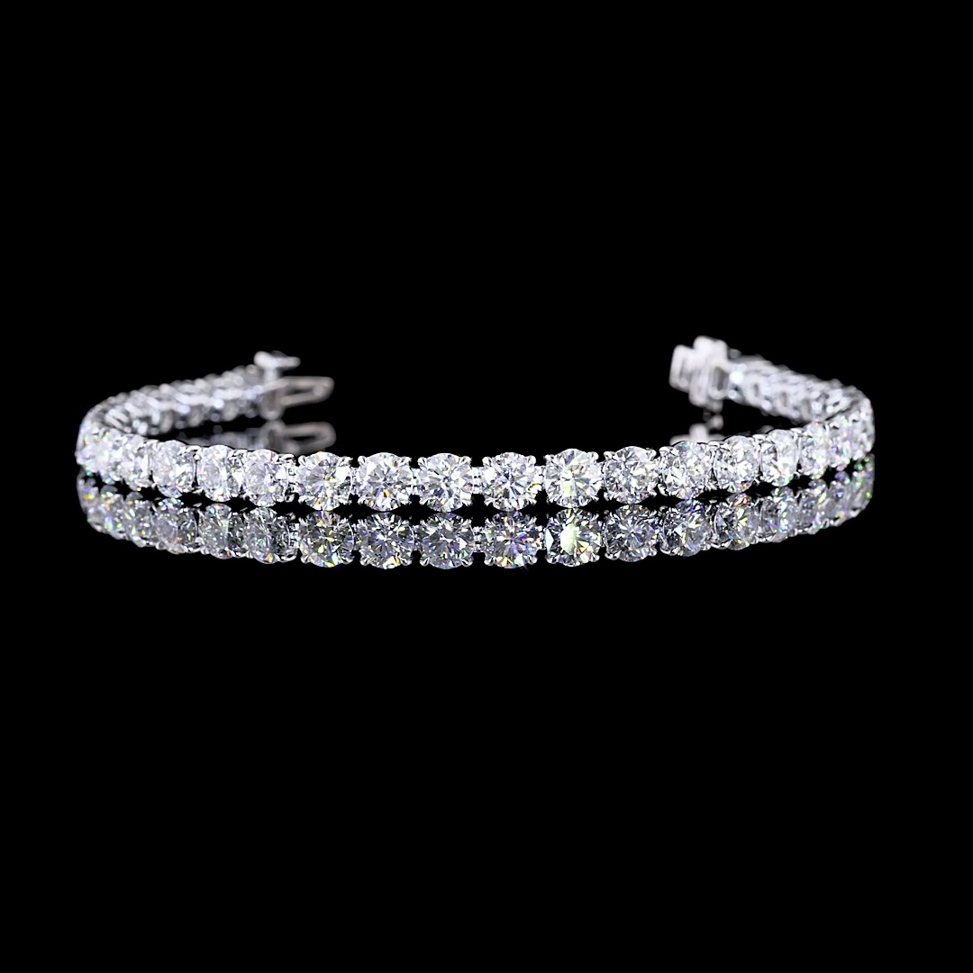 10.11 CTTW Round Lab Diamond Tennis Bracelet (E Color and VS Clarity)