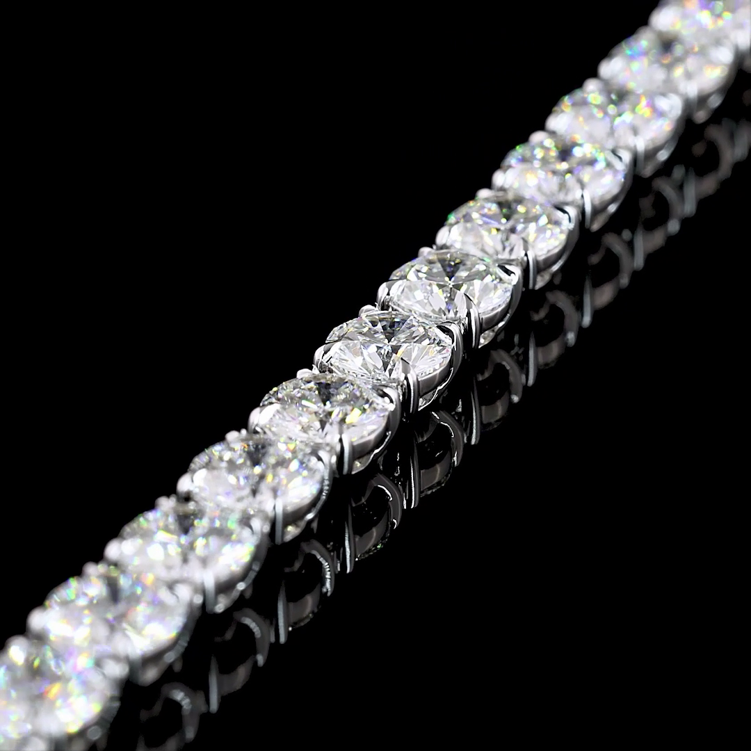 10.11 CTTW Round Lab Diamond Tennis Bracelet (E Color and VS Clarity)