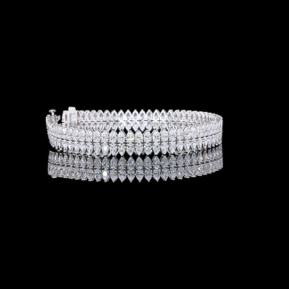 13.96 CTTW Pear Lab Grown Diamond Tennis Bracelet 7" (E Color and VS Clarity)