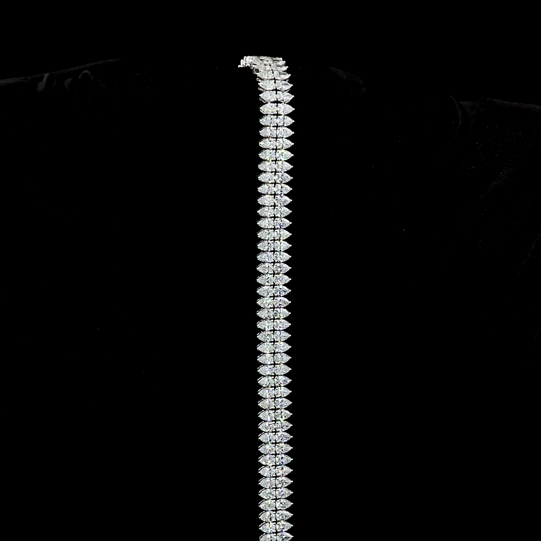 13.96 CTTW Pear Lab Grown Diamond Tennis Bracelet 7" (E Color and VS Clarity)
