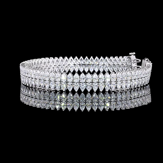 13.58 CTTW Pear Lab Diamond Tennis Bracelet (E Color and VS Clarity)