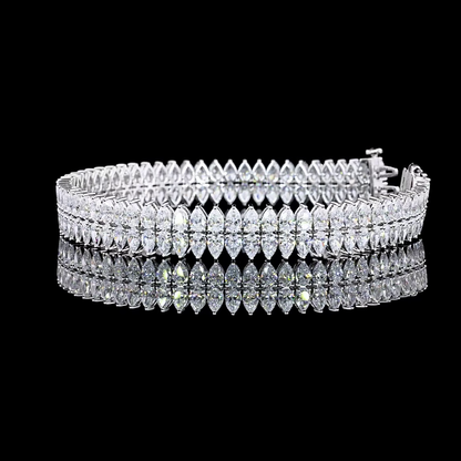 13.58 CTTW Pear Lab Grown Diamond Tennis Bracelet 7" (E Color and VS Clarity)