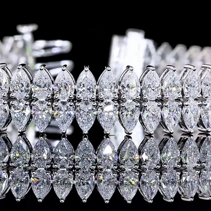 13.58 CTTW Pear Lab Grown Diamond Tennis Bracelet 7" (E Color and VS Clarity)