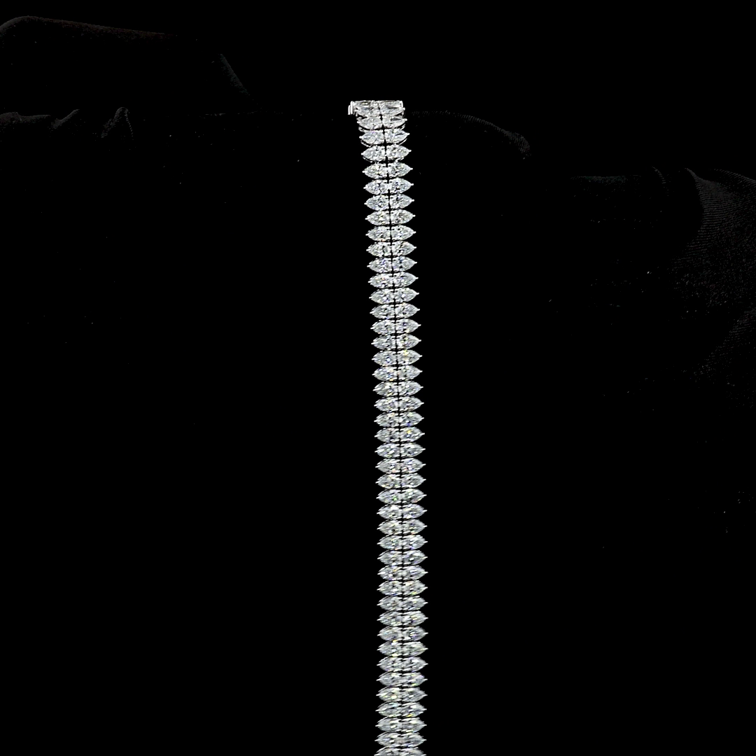 13.58 CTTW Pear Lab Grown Diamond Tennis Bracelet 7" (E Color and VS Clarity)