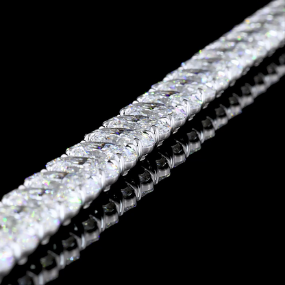 25.04 CTTW Oval Lab Diamond Tennis Bracelet 7" 14k White Gold D/E/F Color and VVS2/VS2/VS1 Clarity jewelry-spot-usa