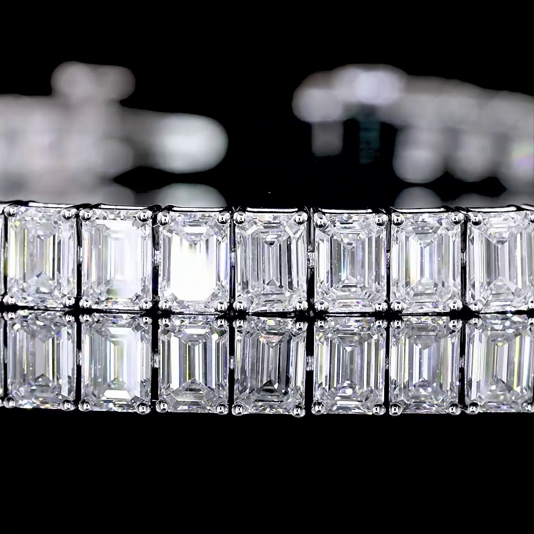 9.96 CTTW Emerald Lab Diamond Tennis Bracelet 7" 14k White Gold E Color and VS Clarity jewelry-spot-usa