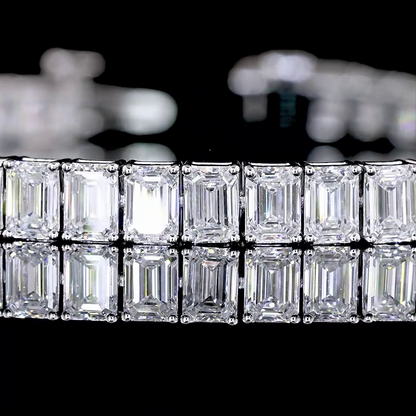 9.96 CTTW Emerald Lab Diamond Tennis Bracelet 7" 14k White Gold E Color and VS Clarity jewelry-spot-usa