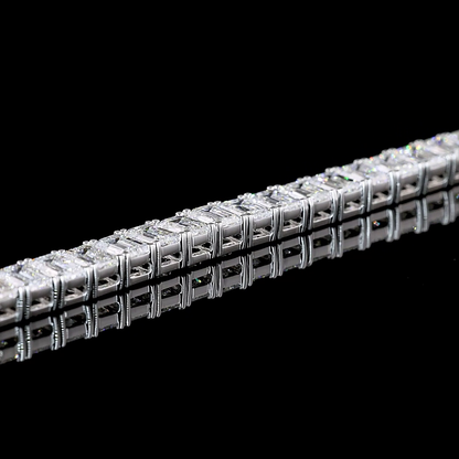 10.24 CTTW Emerald Lab Diamond Tennis Bracelet 7" 14k White Gold (E Color and VS Clarity)