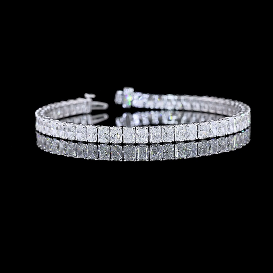 12.33 CTTW Radiant Lab Diamond Tennis Bracelet 7" 14k White Gold F Color and VS Clarity jewelry-spot-usa