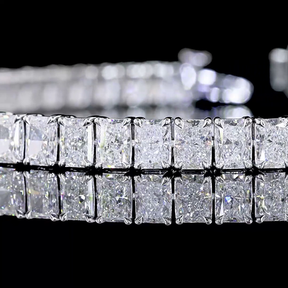 12.33 CTTW Radiant Lab Diamond Tennis Bracelet 7" 14k White Gold F Color and VS Clarity jewelry-spot-usa